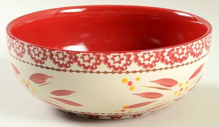 Old World Red Soup/Cereal Bowl