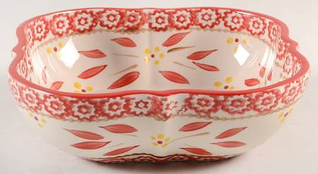 Old World Red Square Cereal Bowl