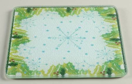 Hometown Christmas Glass Trivet for 8" Square Baker