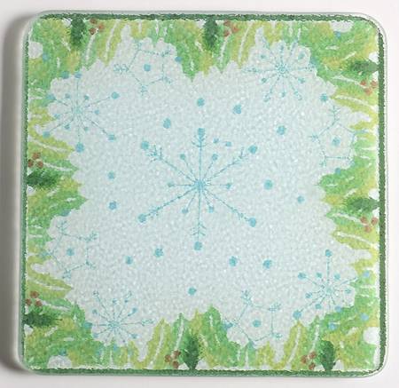 Hometown Christmas 6" Glass Trivet for Square Baker