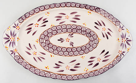 Old World Eggplant 18" Oval Handled Platter by Temp-Tations