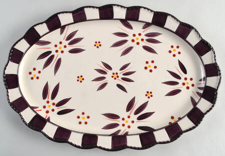 Old World Eggplant 16" Oval Serving Platter