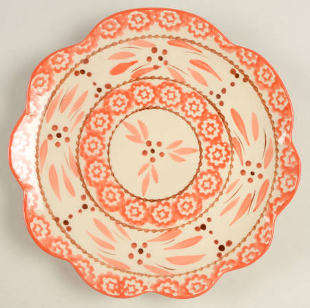 Old World Orange Spice Scalloped Salad Plate