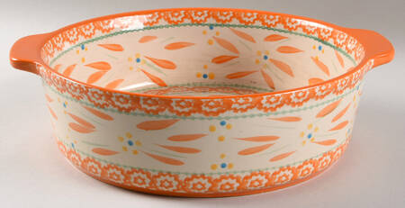 Old World Orange Spice 11" Round Handled Baker