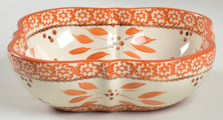 Old World Orange Spice Square Cereal Bowl