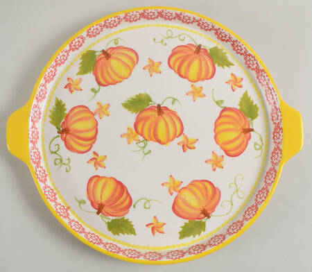 Pumpkin Patch Handled Cake Plate