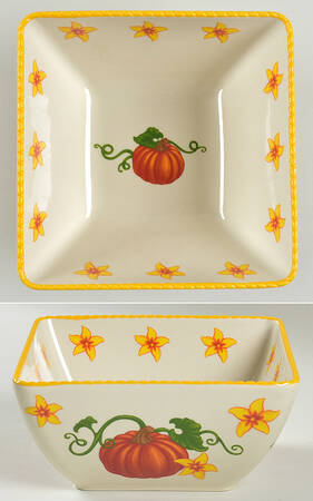 Pumpkin Patch Square Cereal Bowl