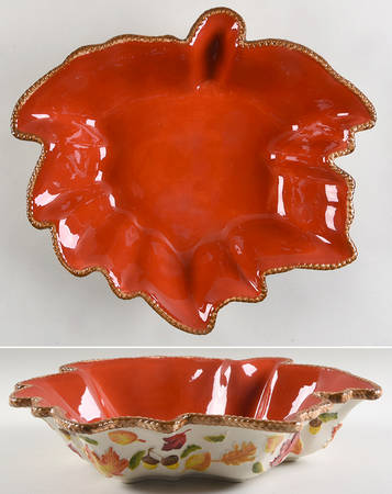 Harvest (Embossed) 15" Leaf Bowl