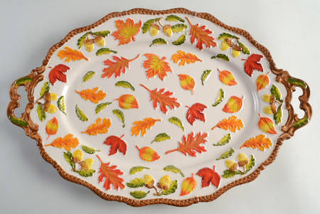 Harvest (Embossed) 18" Oval Handled Platter