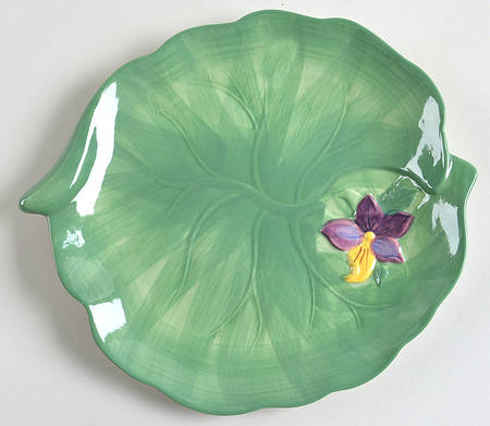 Figural Floral Violet Salad Plate