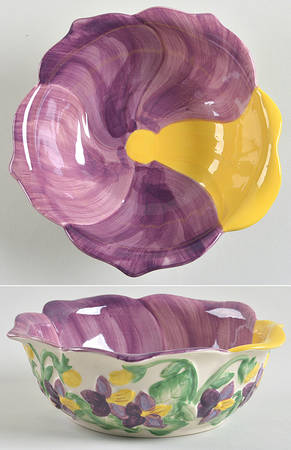 Figural Floral Violet Soup/Cereal Bowl