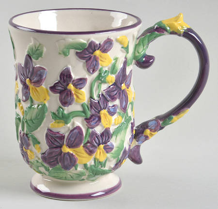 Figural Floral Violet Mug