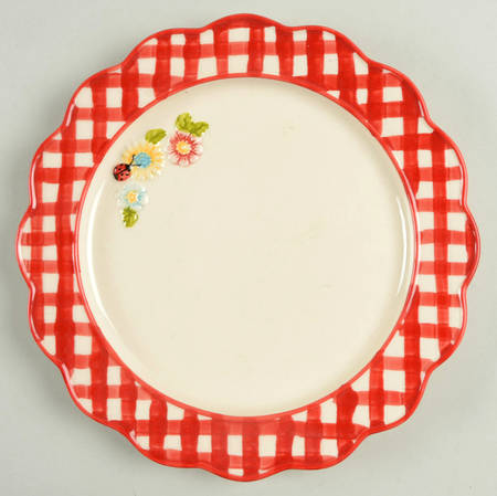 Gingham Garden Salad Plate