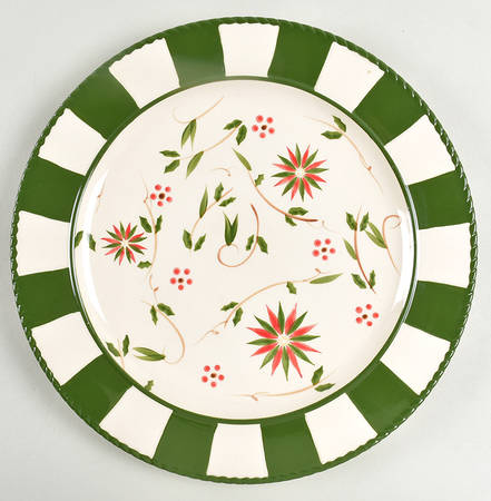 Old World Poinsettia Dinner Plate