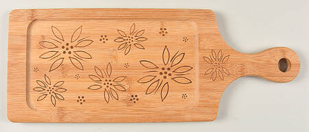 Old World Firework Fetti Handled Wood Bread Cutting Board
