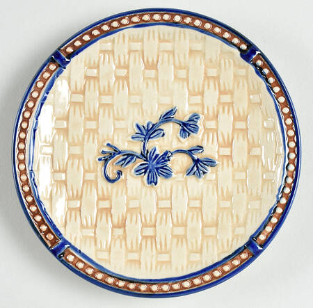 Floral Lace Basketweave Blue Bread & Butter Plate by Temp-Tations