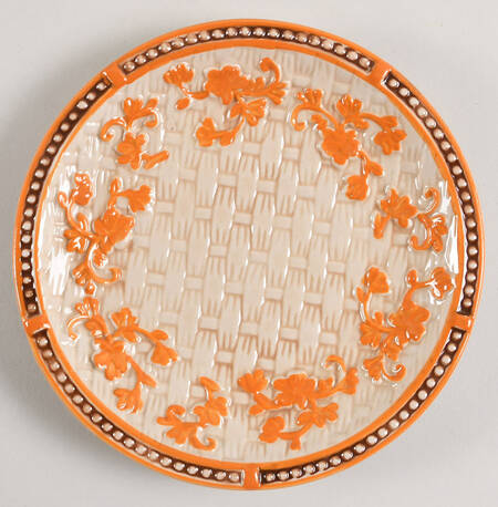 Floral Lace Basketweave Spice Dessert/Pie Plate