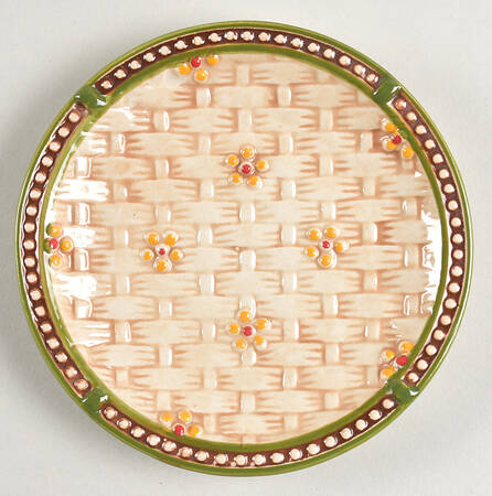 Old World Basketweave Green Bread & Butter Plate