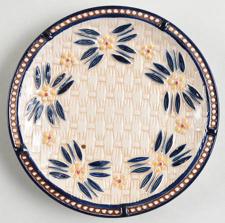 Old World Basketweave Blue Salad Plate by Temp-Tations