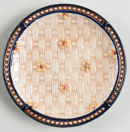 Old World Basketweave Blue Bread & Butter Plate