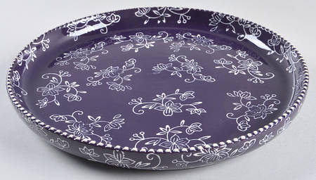 Floral Lace Eggplant Deep Dinner Plate