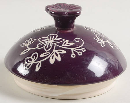 Floral Lace Eggplant Lid for Large Canister