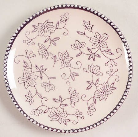 Floral Lace Eggplant Coupe Bread & Butter Plate