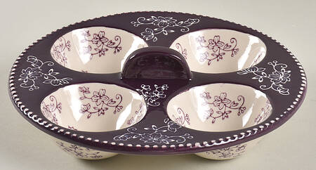 Floral Lace Eggplant Poached Egg Tray for 9" Round Multifunction Baker
