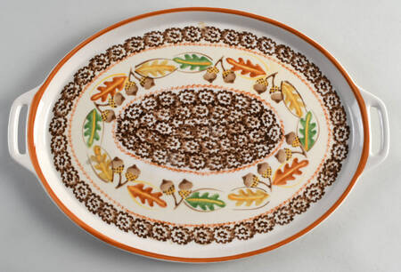 Harvest 14" Oval Handled Platter
