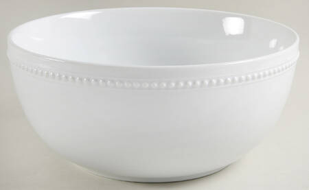 Beaded Cream 10" Round Serving Bowl