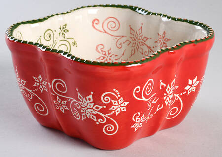 Floral Lace-Festive Square Ramekin No Lid
