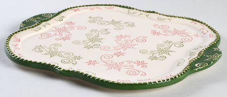 Floral Lace-Festive 10" Square Lid-It (Trivet/Tray/Lid)