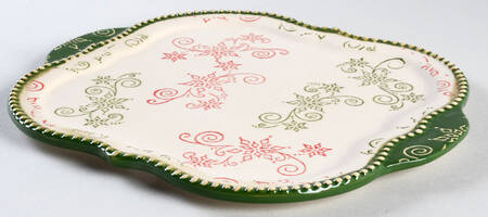 Floral Lace-Festive 9" Square Lid-It (Trivet, Tray, Lid)