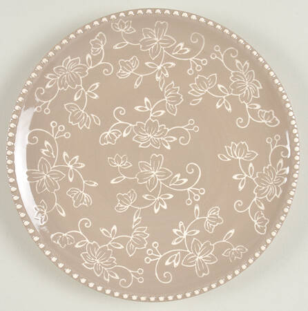Floral Lace Taupe Salad Plate