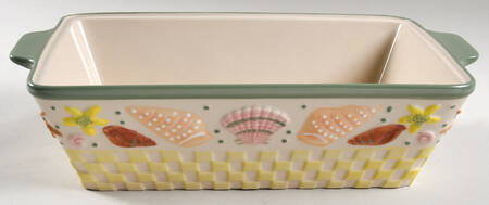 Summer Shells 2 Quart Rectangular Handled Covered Baker No Lid