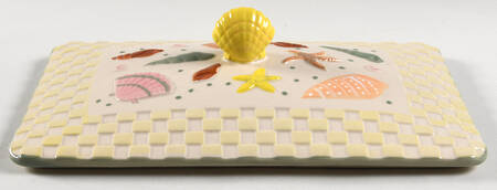 Summer Shells Lid for 2 Quart Rectangular Handled Covered Baker
