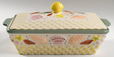 Summer Shells 2 Qt Rectangular Handled Covered Baker