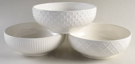 3 Piece Porcelain Bowl Set 9" 3 Pc Round Serving Bowl Set (M1-M3)