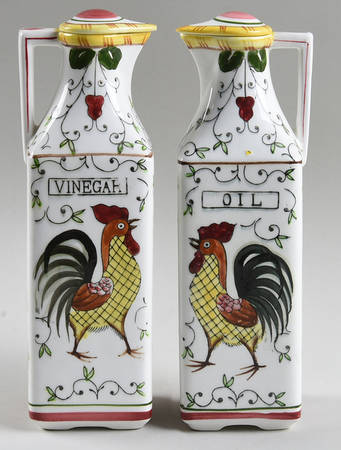 Early Provincial Stoppers for Square Vinegar and Oil Set