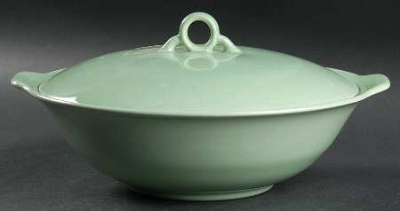 Ballerina Jade Green Round Covered Vegetable