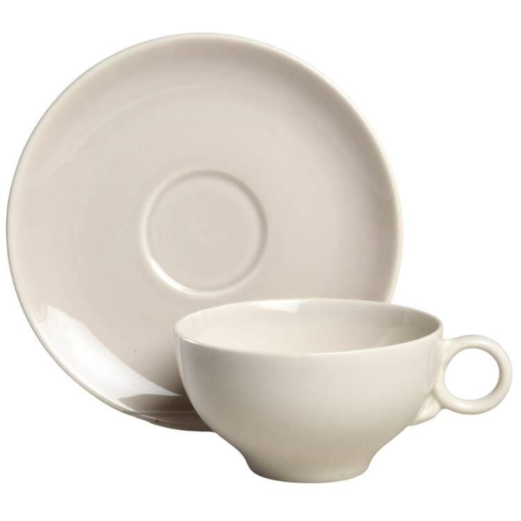 Ballerina White Flat Cup & Saucer Set