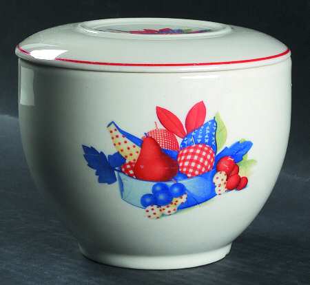 Calico Fruit Large Refrigerator Jar & Lid