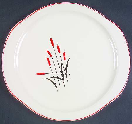 Cattail (Camwood) Handled Cake Plate by Universal