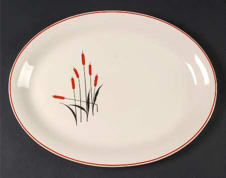 Cattail (Camwood) 13" Oval Serving Platter