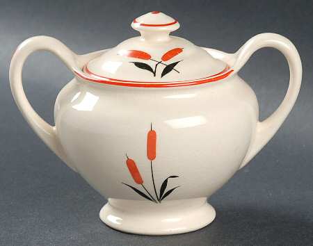 Cattail (Camwood) Sugar Bowl & Lid