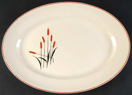 Cattail (Camwood) 14" Oval Serving Platter