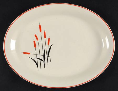 Cattail (Camwood) 11" Oval Serving Platter