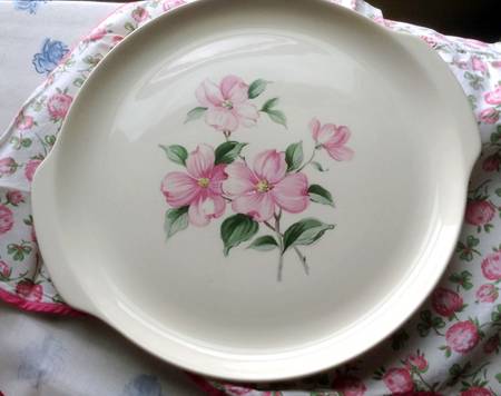 Pink Dogwood (Ballerina) Handled Cake Plate by Universal