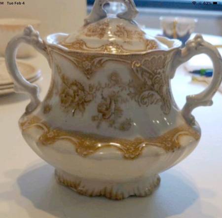 Victoria Tan Sugar Bowl & Lid by Upper Hanley