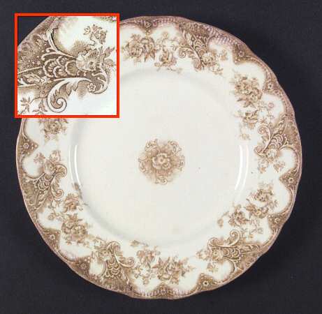 Victoria Tan Luncheon Plate by Upper Hanley